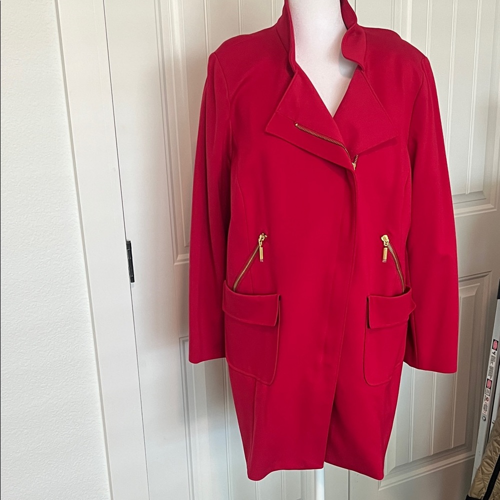 Chico's Vibrant Red Trench‎ Coat